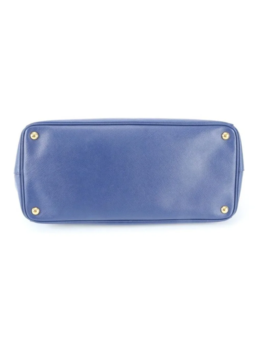 Prada Saffiano Galleria Leather Tote Triangle Logo Blue